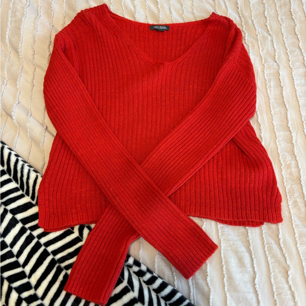 Red tight sweater